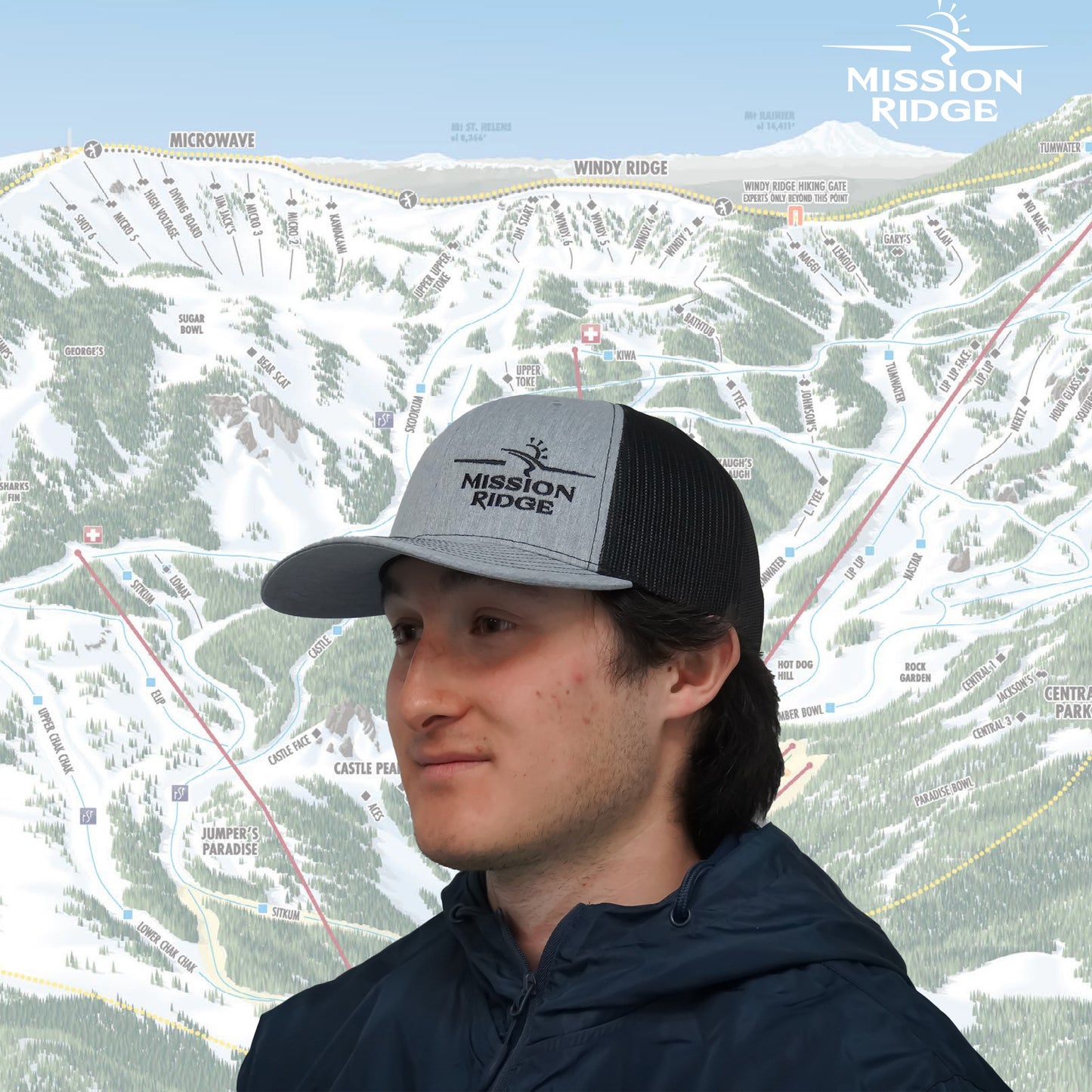 Stacked Curved Mesh Hat