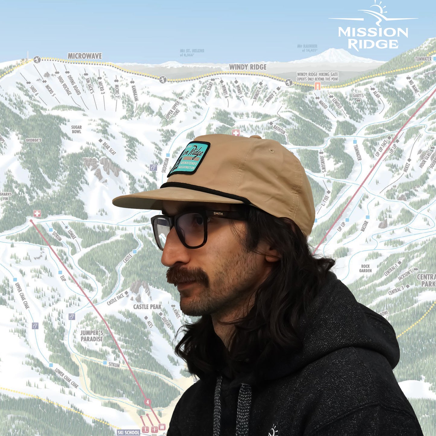 Ski Area Logo Unstructured Hat