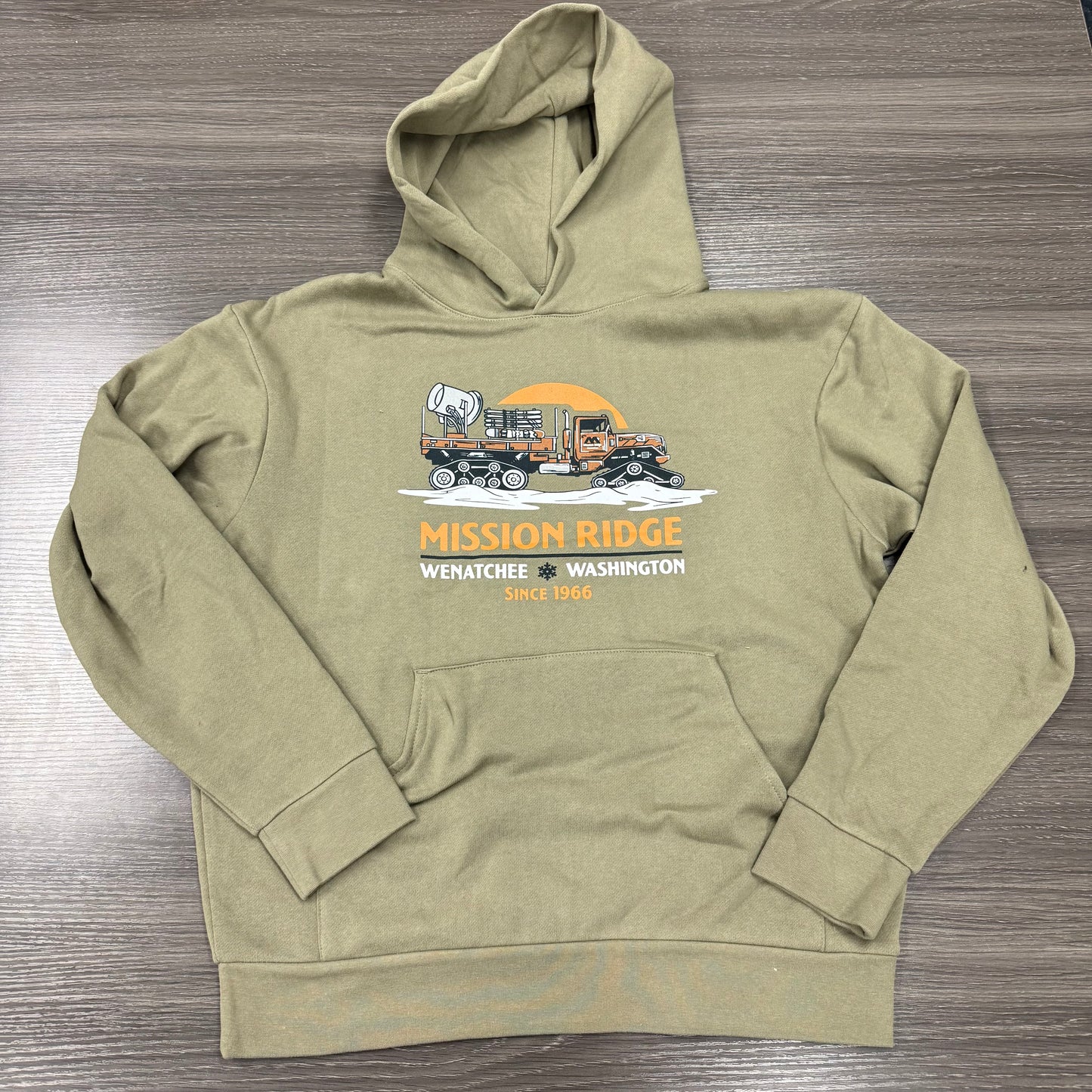 Snow Truck Olive Hoodie