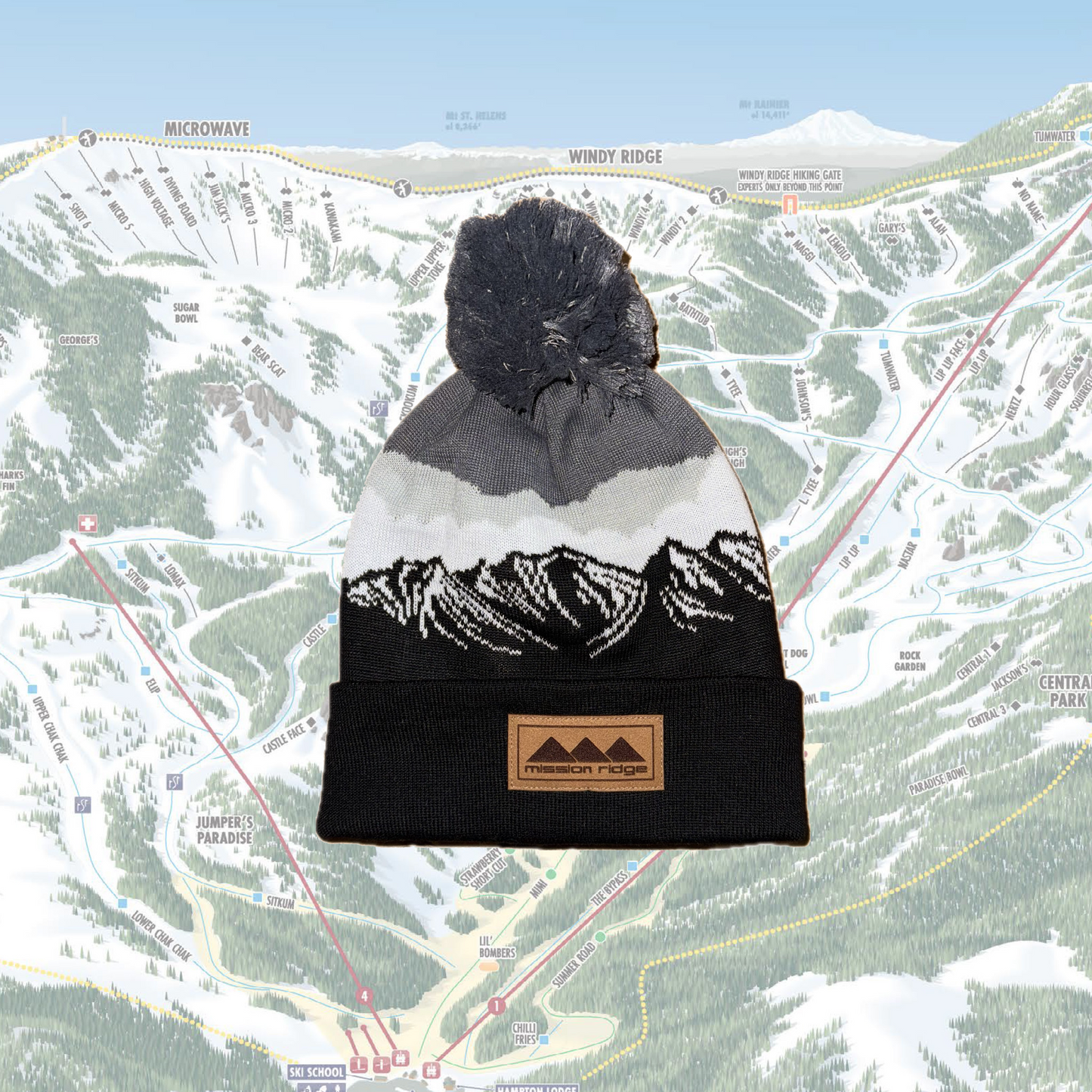 Misty Peaks Pom Beanie
