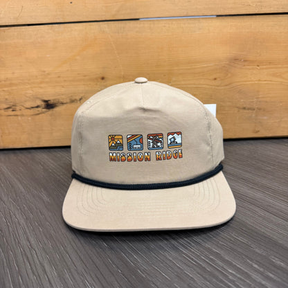 Khaki Olympic 4 Square Hat