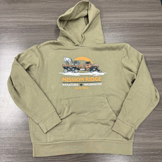 Snow Truck Olive Hoodie