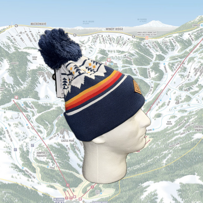 Trees & Peaks Pom Beanie